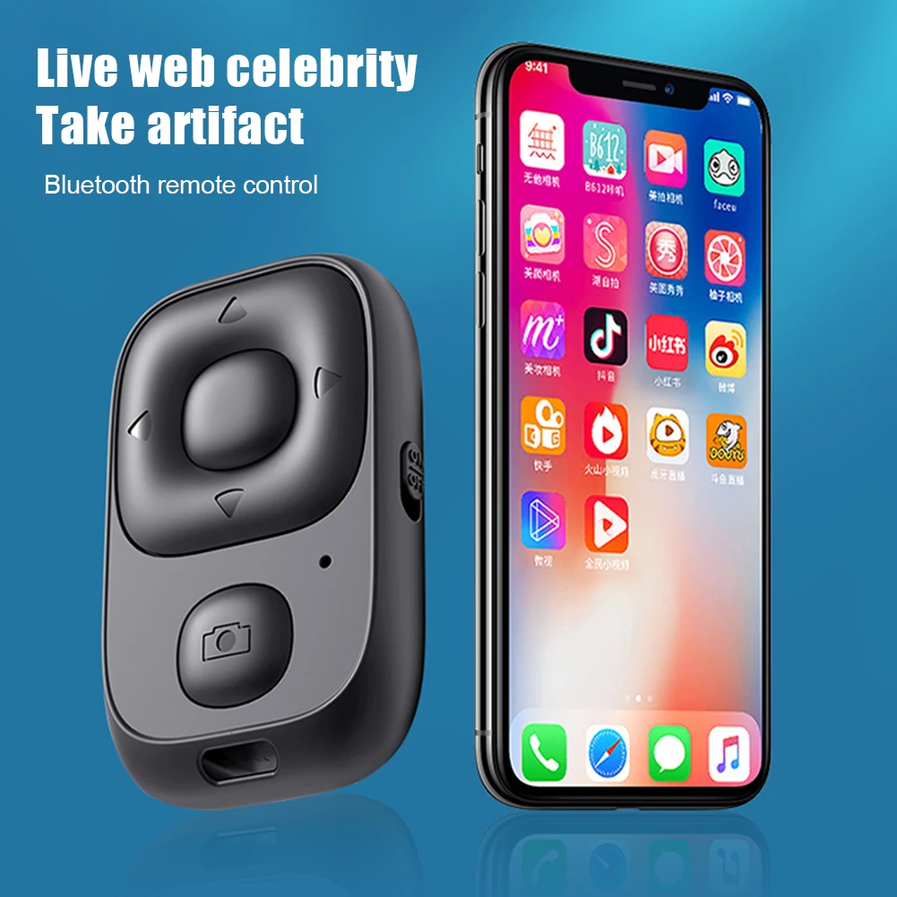 قابلة للشحن بلوتوث متوافقة وحدة تحكم لاسلكية الموقت الذاتي كاميرا التحكم عن بعد عصا مصراع الإصدار للهاتف Selfie