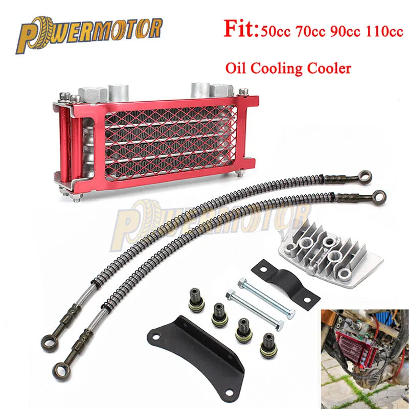 Motorcycle Accessories Gy6 125cc 150cc Oil Cooler Pitbike Radiator Horizontal 2T Engine Universal 4 Row Motocross Modified Parts