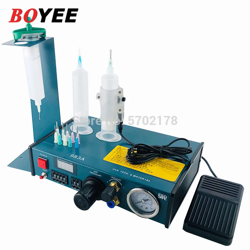 220V BY-983A  Auto Glue Dispenser PCB Solder Paste Liquid Controller Dropper Fluid Glue Splitter Tools Machine