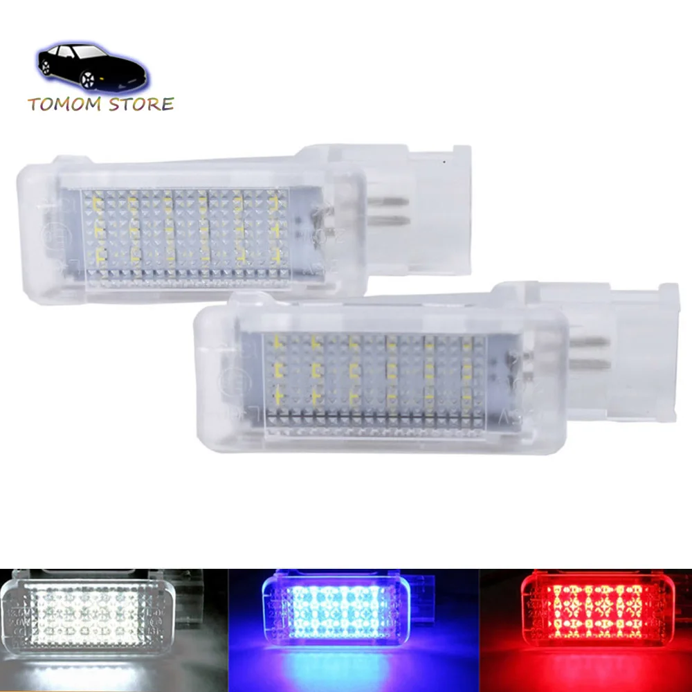 2x Car Footwell Interior LED Lighting for Skoda Rapid Superb White Blue Red Luggage Compartment Trunk Lights