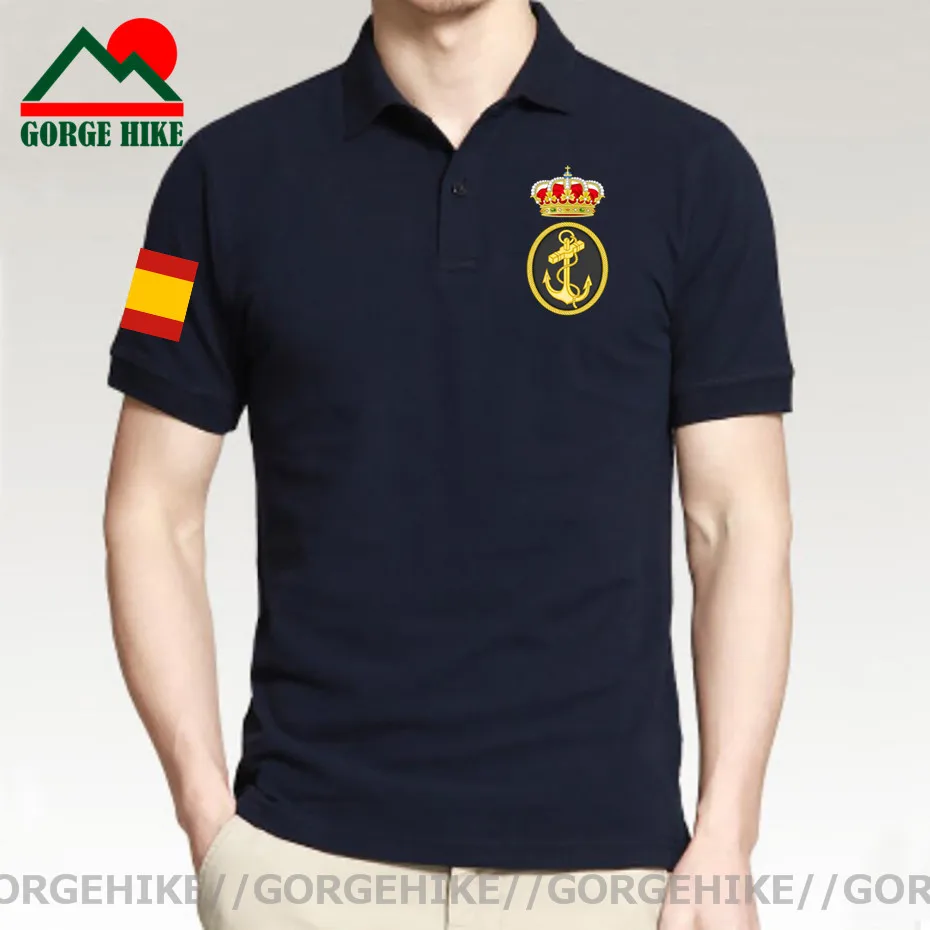 Kingdom of Spain Marines Espana ESP Spanish Spaniard country Short sleeve casual mens Polo Shirts fashion Sportswear Polo Shirt