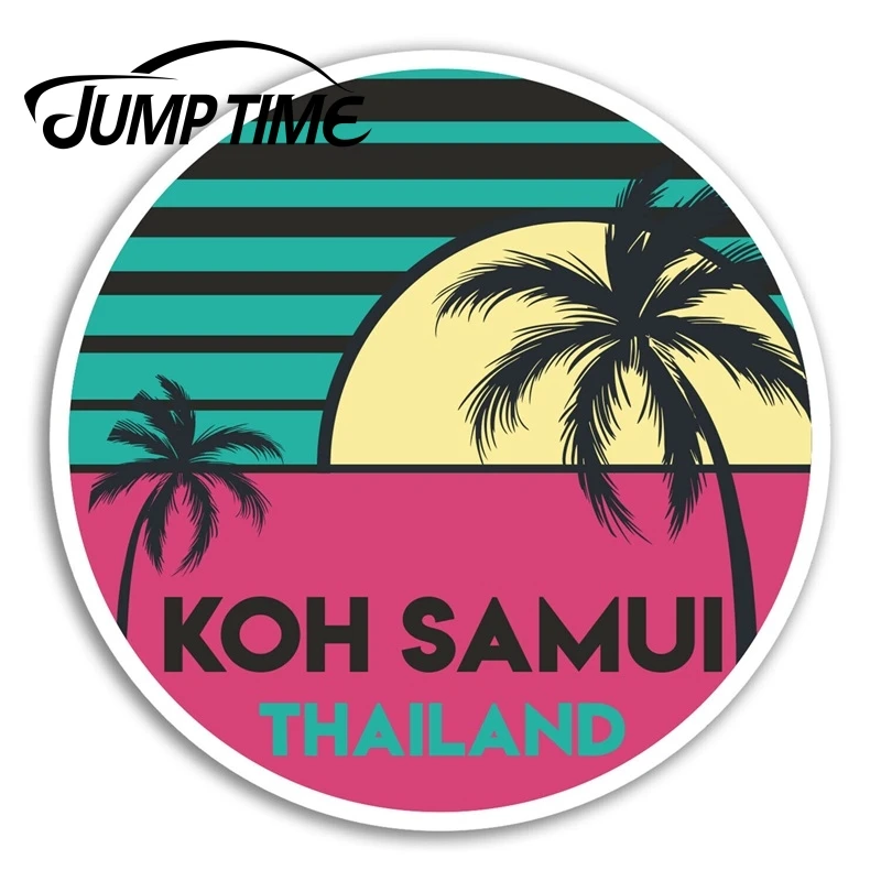 Jump Time Koh Samui Vinyl Stickers Thailand Pink Sticker Laptop Luggage Car Funny Decal Trunk Window Car Covers