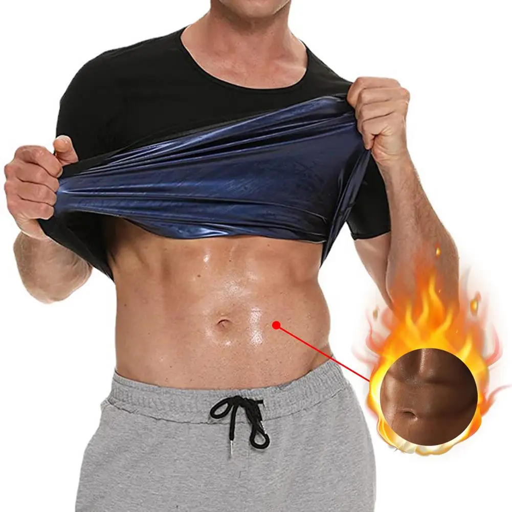 

Men Shapewear Sauna Vest Body Waist Trainer Short Sleeves Compression Workout Shirt Shaper Corset Gym Underwear For Fitness