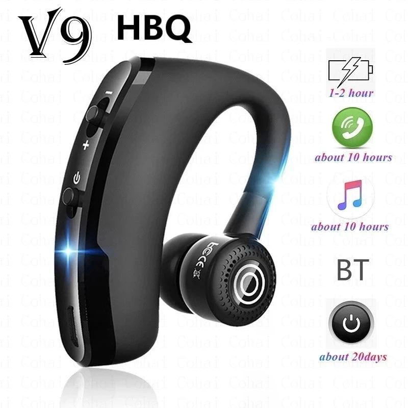 

Wireless Bluetooth-compatible 5.0 Ear Hook Earphone Sport Business Headset Single Ear Earphones Handsfree headphones With Mic