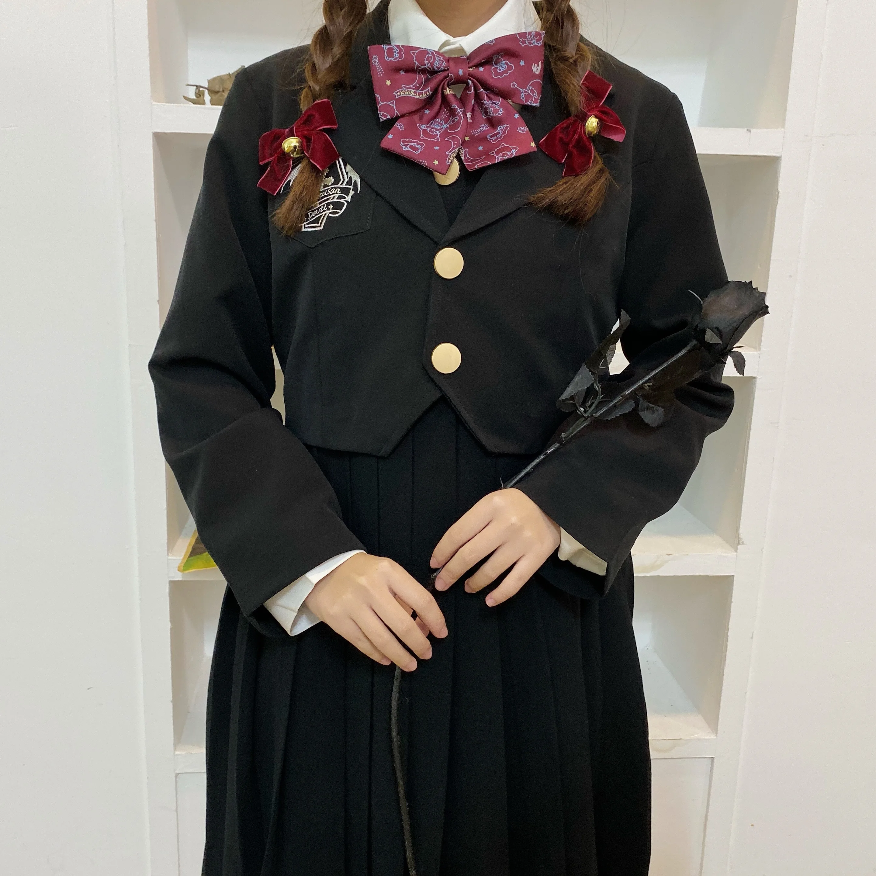 Księżniczka spotkanie przy herbacie słodki lolita zestaw płaszcz + sukienka vintage bowknot jk jednolity sukienka w stylu wiktoriańskim kawaii dziewczyna gothic lolita op loli cos