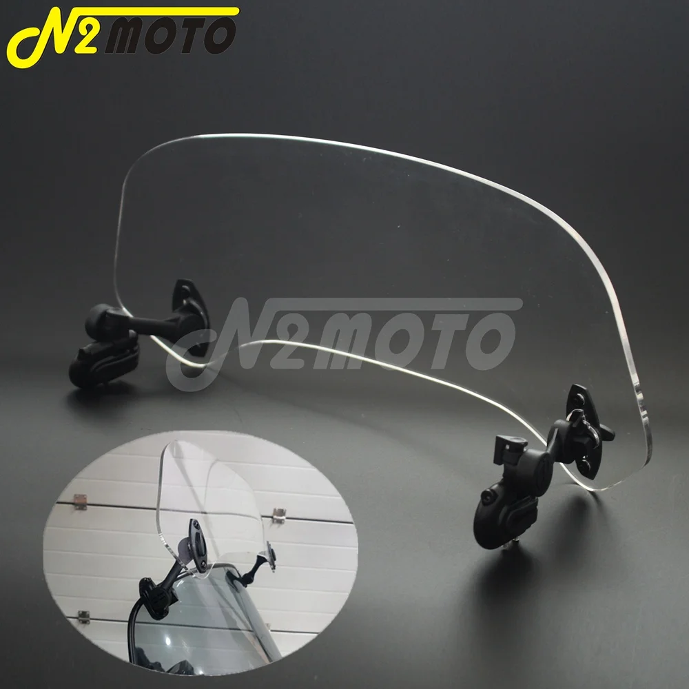 Clear Motorcycle Adjustable Air Flow Deflector Add On Windshield Extension Tour Wind Screen Spoiler for Aprilia Honda KAWASAKI