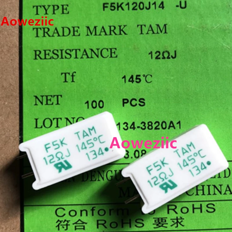 

5Pcs/Lot With Temperature Vertical Cement Resistance F5K120J14 F5K TAM 12ΩJ 145℃ For 5W 12RJ 5W12R 5W12Ohm Ceramic Resistor 5%