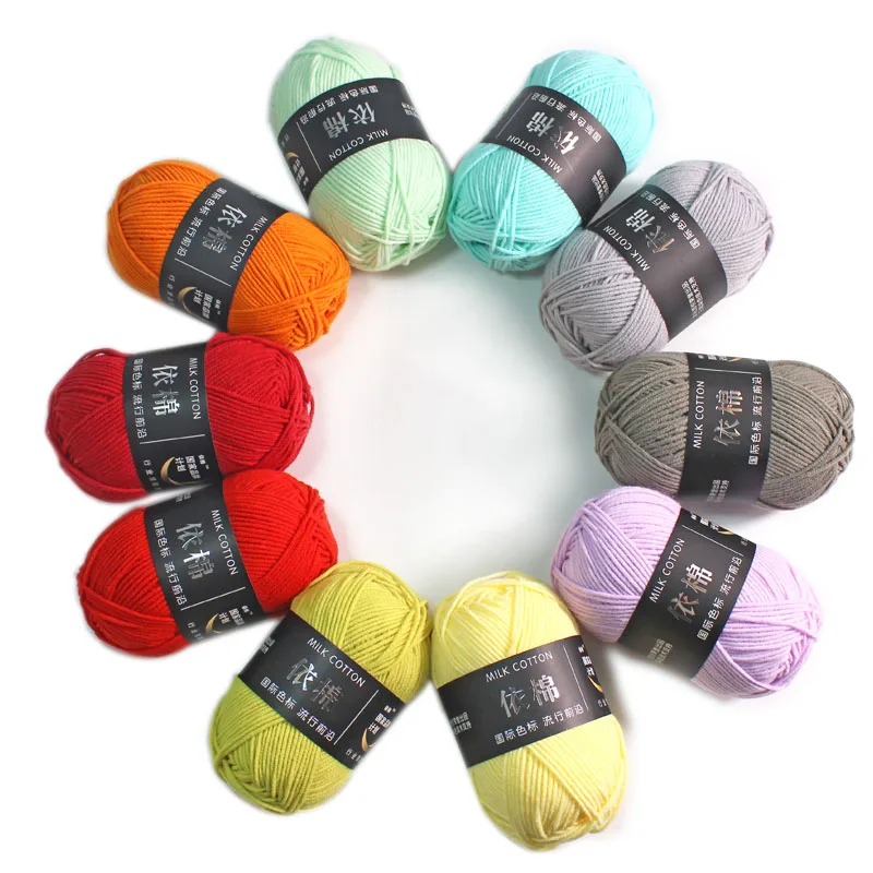 50g/Set 4ply Milk Cotton Knitting Wool Yarn Needlework Dyed Lanas For Crochet Craft Sweater Hat Dolls At Low Price