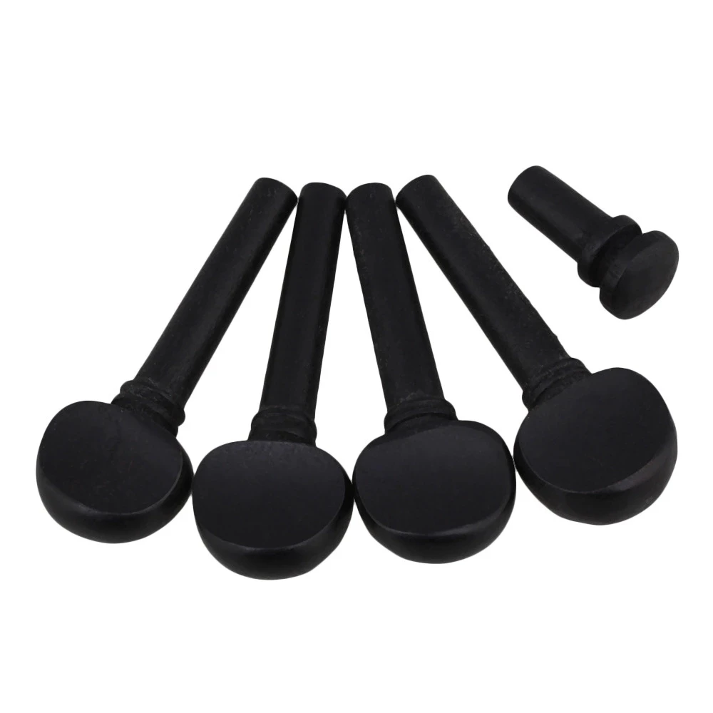 Black Ebony 1/16 Violin Tuning Pegs with Tail End Pin 46 x 16mm