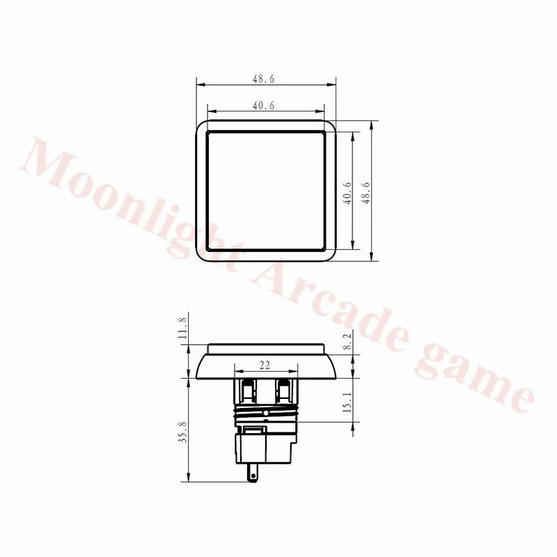 Botão de pressão momentâneo iluminado por led, botão de pressão quadrado para máquina de jogos de fliperama, 49*49mm com 10 modos