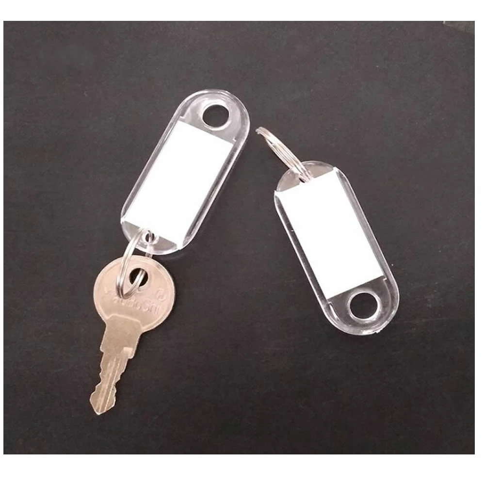 30 Pcs Tough Plastic Key Tags with Split Ring Label Travel luggage label Bag Pendent