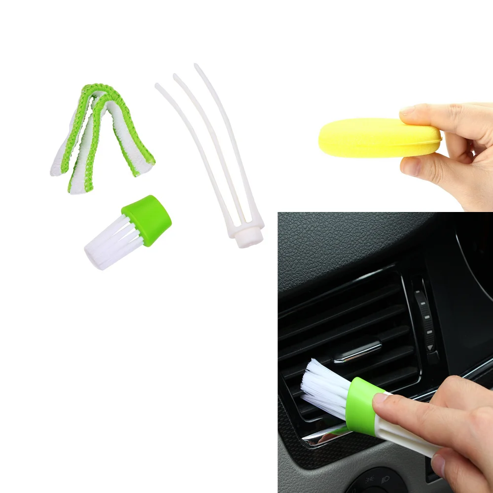 26Pcs Car Detailing Brush Kit Cleaning Brush Car Interior Exterior Leather Air Vents Tire Wheel Rim Window Dirt Dust Clean Tools