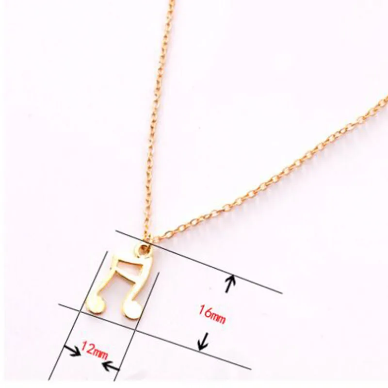 Gold Color Musical sign Pendant Necklace Women Men Unisex Fashion Jewelry symbol Friendship Gift