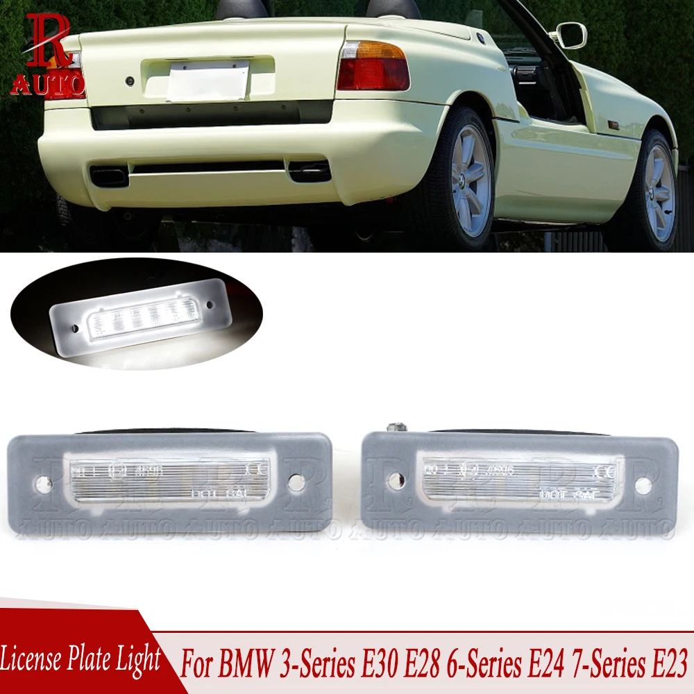 R-AUTO License Plate Light A Pair LED For BMW 3-Series E30 5-Series E12 E28 6-Series E24 7-Series E23 For M1 E26 For Z1 Roadstes