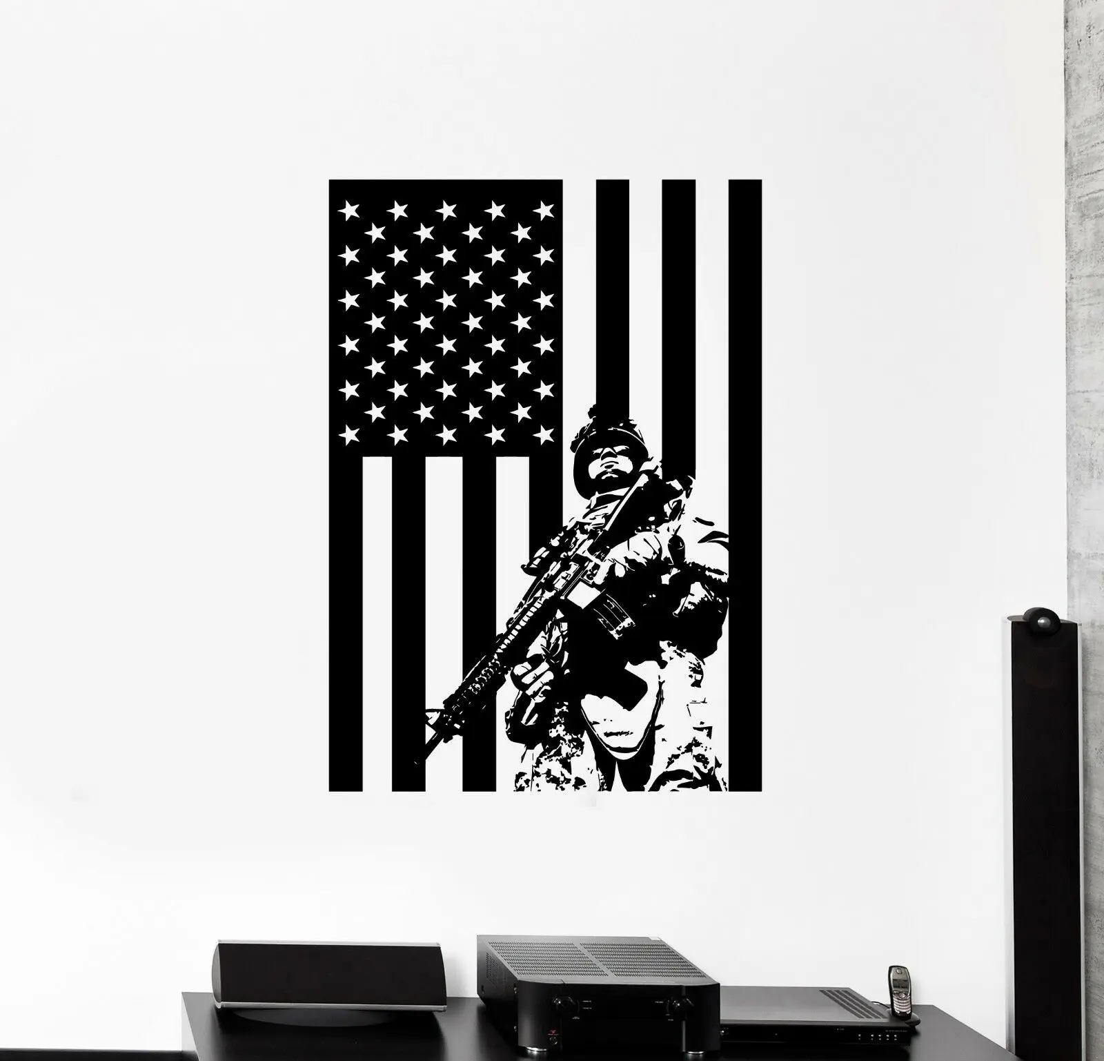 Vinyl Wall Stickers US Soldier Navy US Flag High Quality Decals Home Living Room Decoration Army Dormitory Wall Decoration KT34 image 2