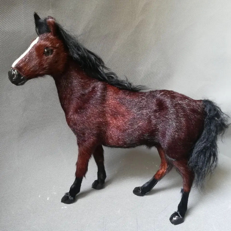 

real life toy about 26x22cm brown horse toy polyethylene&furs horse model home Furnishing decoration,Christmas gift h0558