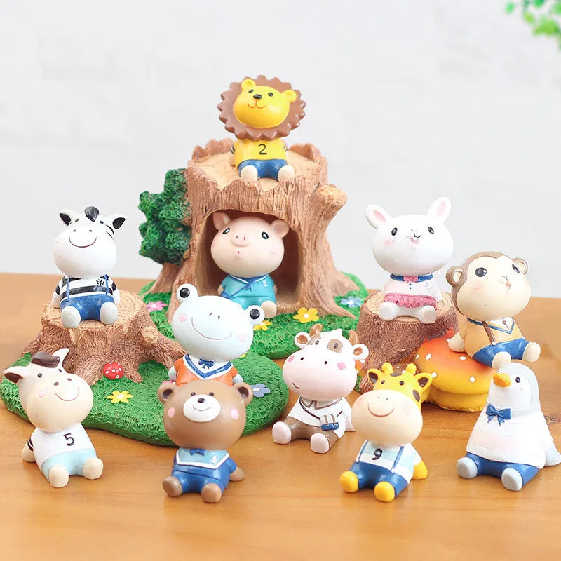 Japan  Animal Look Up Sky figurine decoration fairy garden miniature home bonsai ornaments resin  toy gift 1910