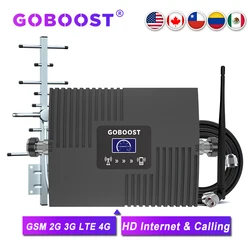 GOBOOST-AMPLIFICADOR DE señal de banda única, Kit de repetidor de señal GSM, 2G, 3G, CDMA, 850, 900, 1700, 4G, AWS, 1900, LTE, 700, 2600 MHz