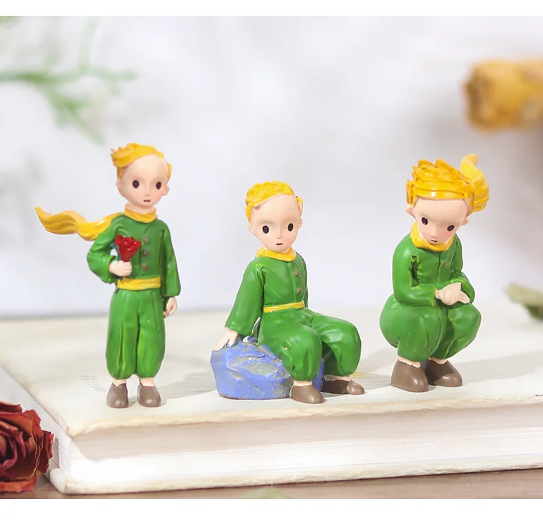 Lovely The Little Prince Rose Action Figure Fox Resin Figurine Collection Model Doll for Girl Boy Gift Home Desktop Decoration