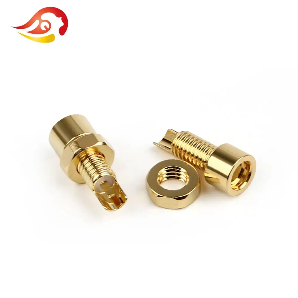 QYFANG Gold Plated Beryllium Copper MMCX Female Jack Solder Wire Connector PCB Mount Pin IE800 DIY Long/Short Audio Plug Adapter