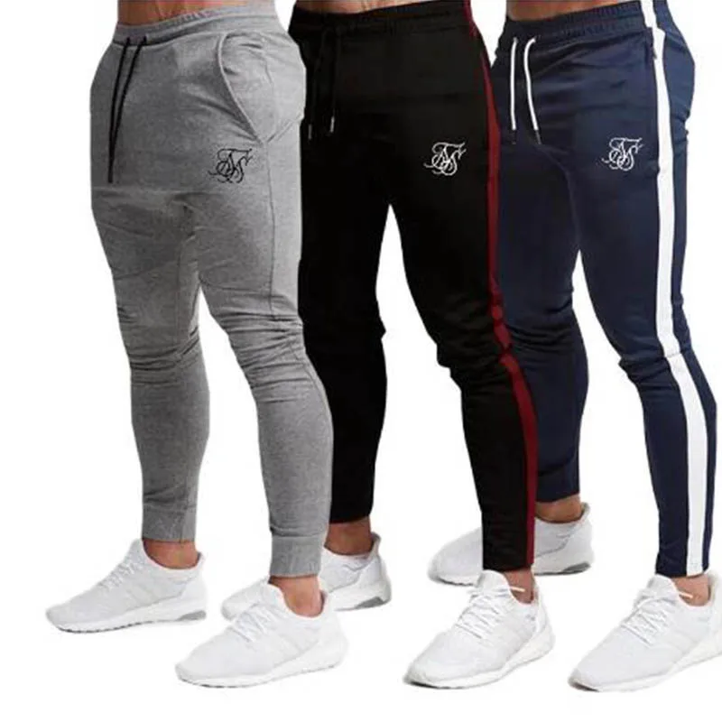 Men\'s high-quality Sik Silk brand polyester trousers fitness casual trousers daily training fitness casual sports jogging pants