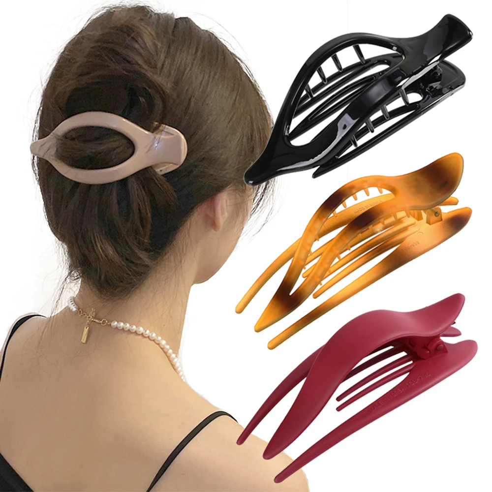 Women Large Hair Clamping Candy Color Hair Clip Seamless Plastic Duckbill Claw for Women Girls Simple Hairpins Hair Accessories