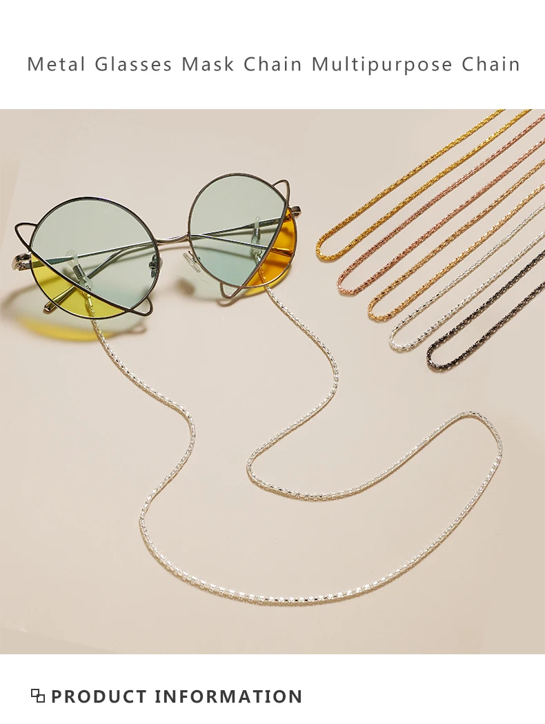 Modische Lesebrillenkette für Damen, Metall-Sonnenbrillenschnüre, Brillenband, Haltegurte, Brillenhalter – Detail 1