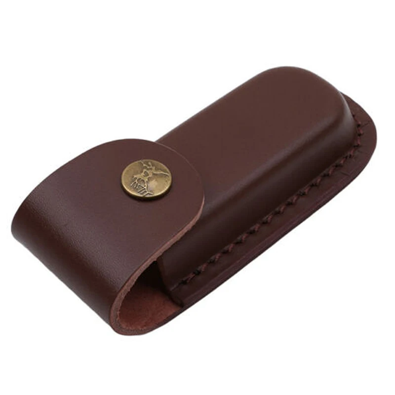 Fold Knife Tool Flashlight Belt Loop Case Holder Leather Sheath Holster Pouch Bag Pocket Hunt Camp Knife Scabbard for Fold Knife