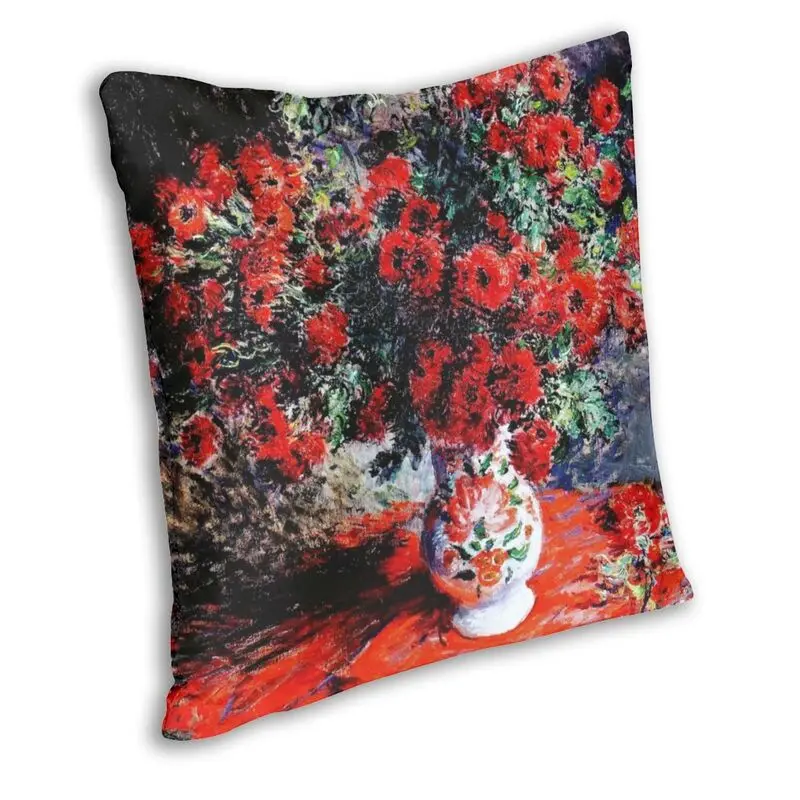 Claude Monet Chrysanthemums Floral Fine Art Cushion Covers Sofa Home Decor Square Throw Pillow Case 40x40cm