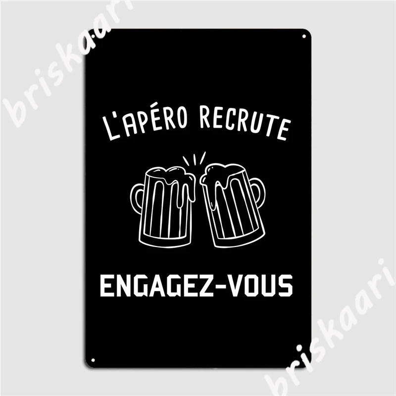 Carteles de Metal para decoración del hogar, carteles de hojalata con diseño de Humor, Alcohol, cerveza, Apero, personalizados, originales
