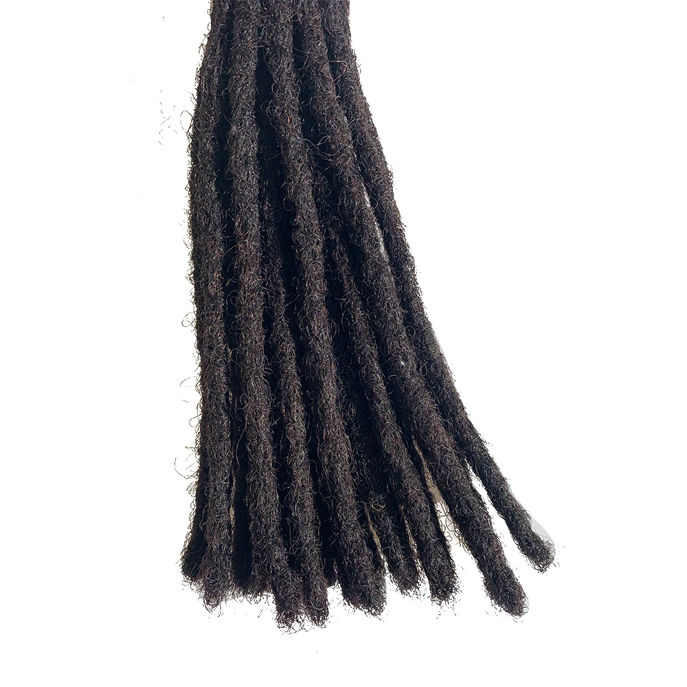 남성/여성용 100% 인모 핸드메이드로 만든 Dreadlock 익스텐션, 염색 및 표백 가능 0.4cm 100locs/팩