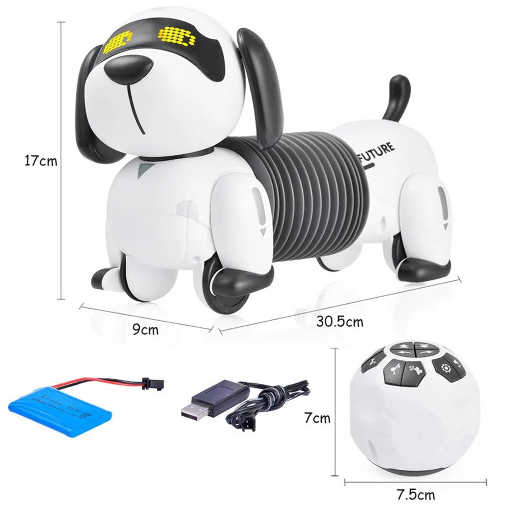 Smart Dachshund Robot Dog Toy Interactive Rechargeable Robot Puppy Toys Programming Function Christmas Gift Remote Follow Sing