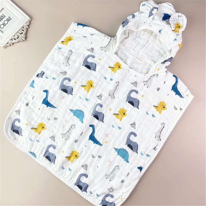 От 1 до 8 лет муслиновый хлопковый банный халат с капюшоном для детей 6 слоев муслиновый детский Плащ хлопковый плащ банное полотенце с капюшоном mskib shop