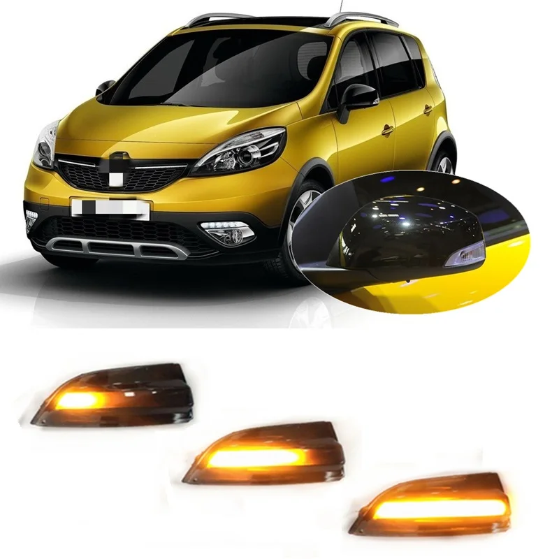 Fit for Renault Scenic Grand Scenic 3 MKIII MK3 JZ Smoked Black Dynamic Blinker Indicator Mirror Turn Light Signal Accessories