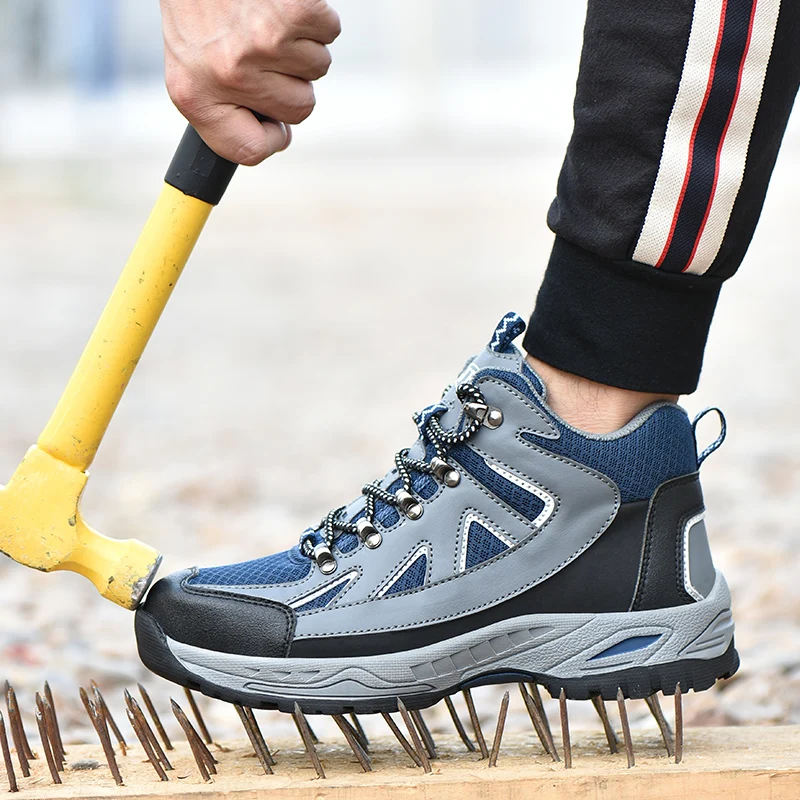 Imagem -06 - Novos Sapatos de Segurança Homens Indestrutíveis Trabalho ao ar Livre Bota de Aço Toe Boné à Prova de Punctura Anti-esmagamento de Alta Qualidade Manter Tênis Quentes