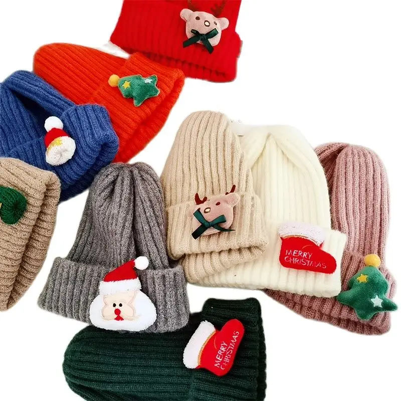 

Wholesale Christmas Children's Hats Kids Knitted Winter Warm Hats Caps Boys Girls Hat Cap Baby Knit Hat Children Accessories