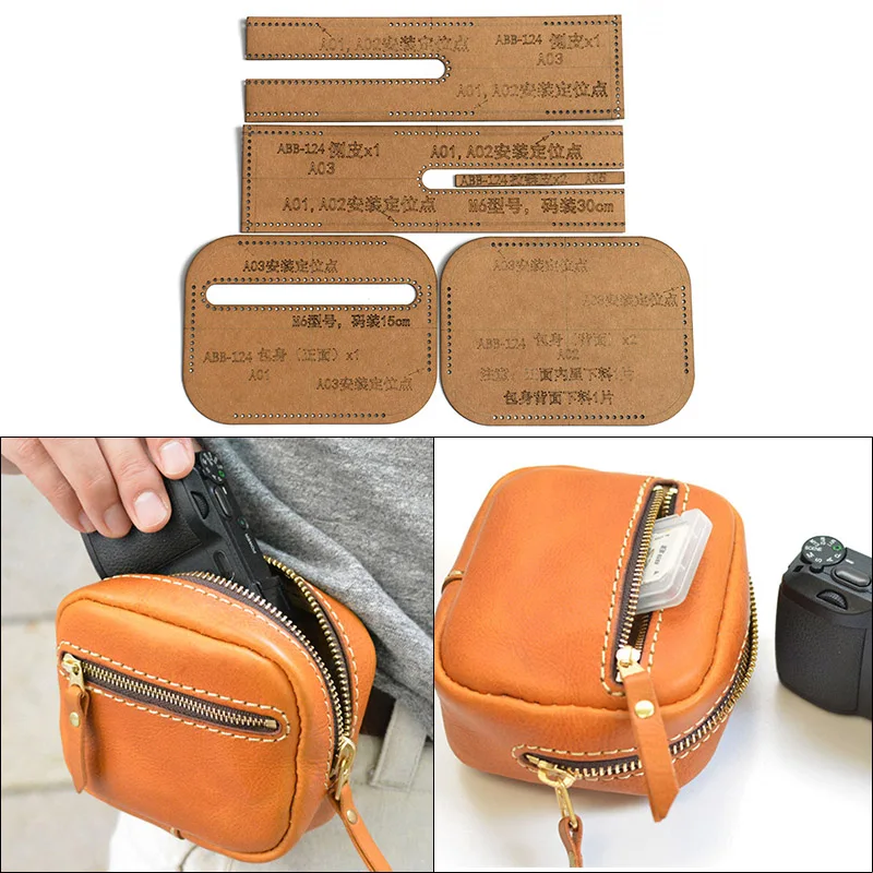 

1Set DIY Kraft Paper Template New Leisure High Capacity Tool Belt Bag Leather Craft Pattern DIY Stencil Sewing Pattern 14*10cm