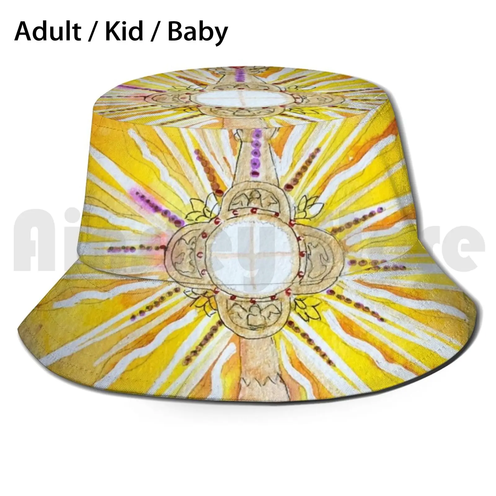 Monstrance 2 Sun Hat Foldable UV Protection Monstrance Eucharist Adoration Body Of Christ Communion