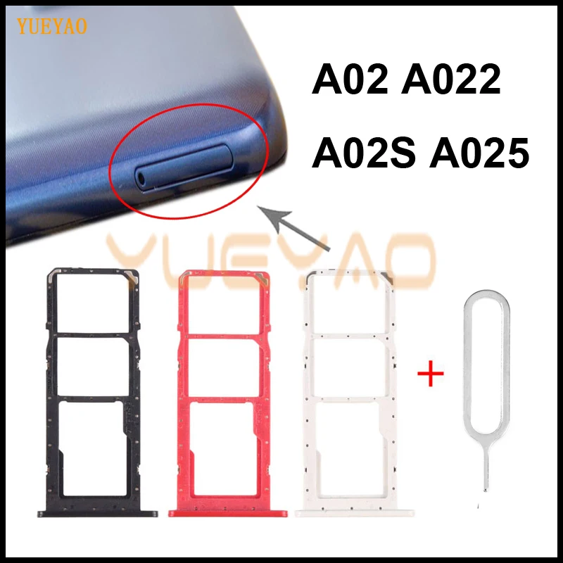 

Sim Tray Holder For Samsung Galaxy A02 A022 A02s A025 org New Phone SD Card SIM Tray Slot Adapter Drawer Part + Pin