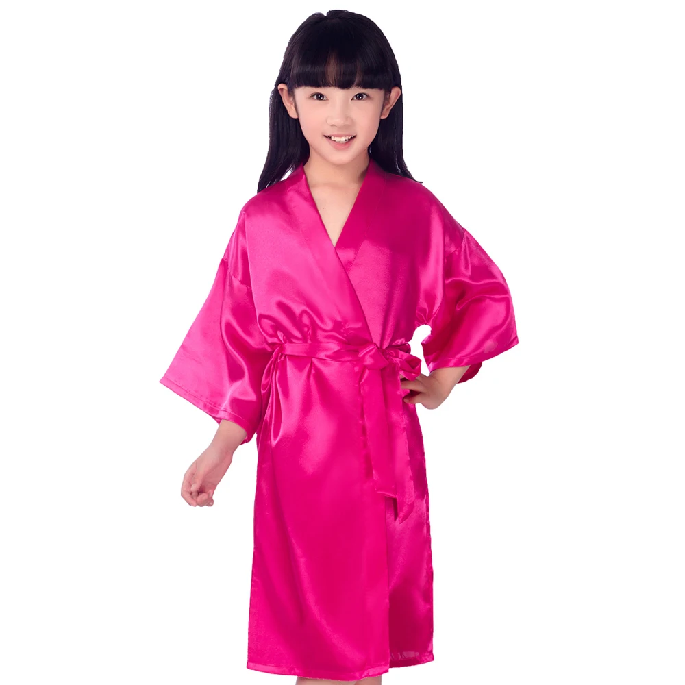 

Flower Girls' Wedding Robe Sleepwear Softy Loose Casual Kimono Bathrobe Gown Party Gift Negligee Half Sleeve Short Home Dressing