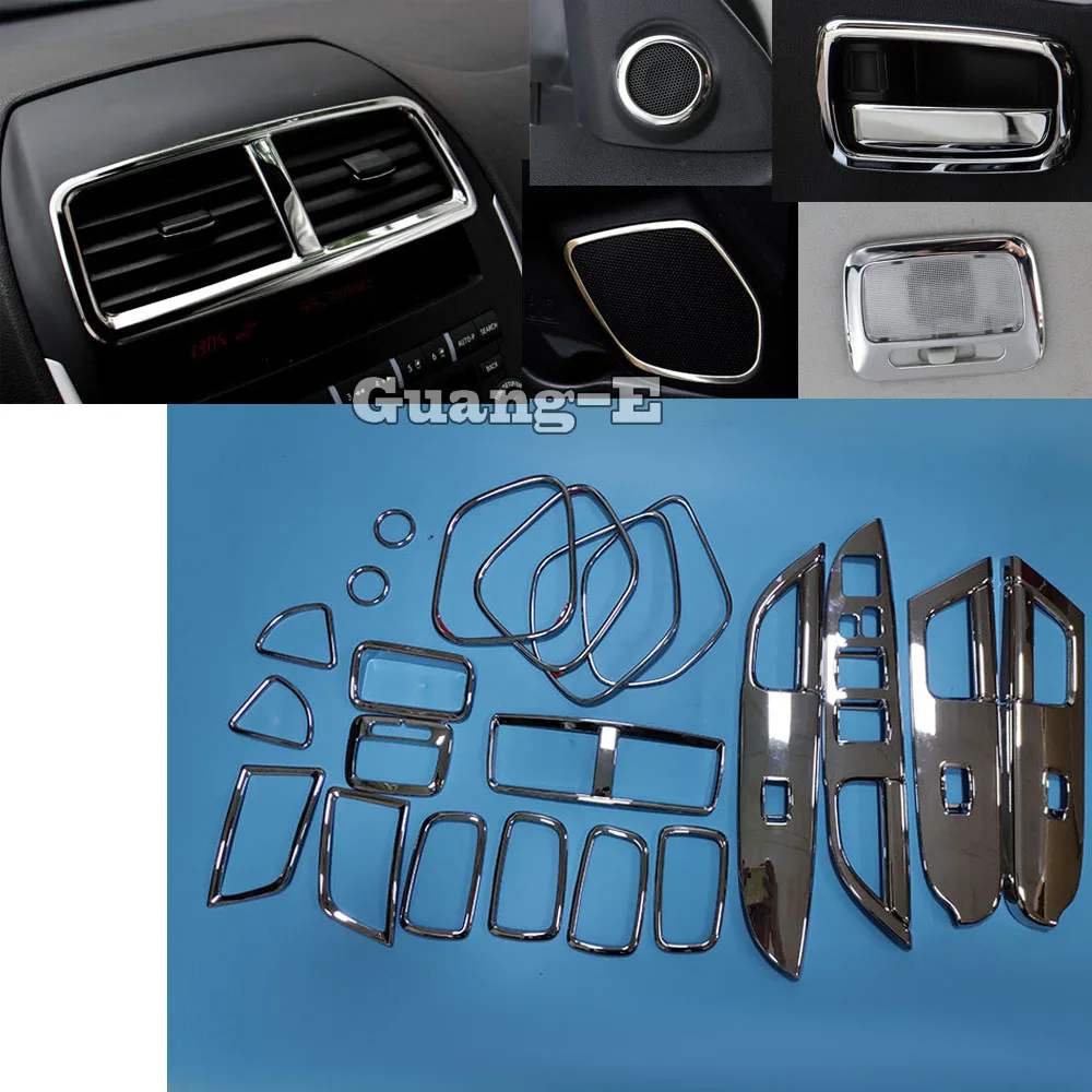 For Mitsubishi ASX 2013-2015 Car Cup Glass Window Switch Handle Bowl Vent Outlet Cup Rear Air Condition Panel Trim Lamp 21pcs