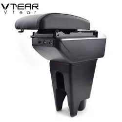 Vtear For Toyota Aygo BJ armrest arm rest leather storage box center censole interior parts accessories decoration car styling