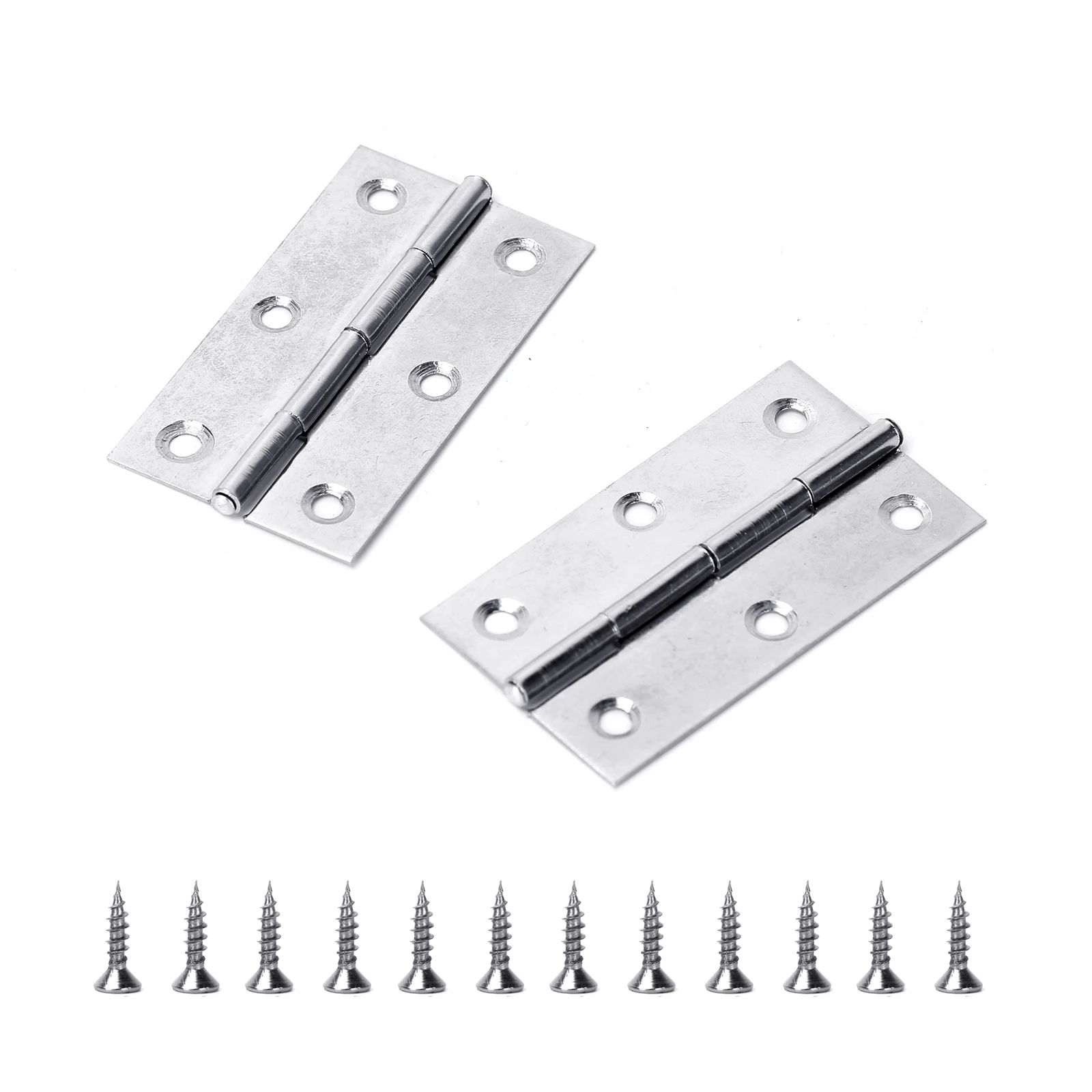 

2Pcs/Lot 2.5" Silver Hinges With screw,Folding Butt Hinges For Cabinet Jewelry Case Wooden Box Household Accessories(0.03"Thick)