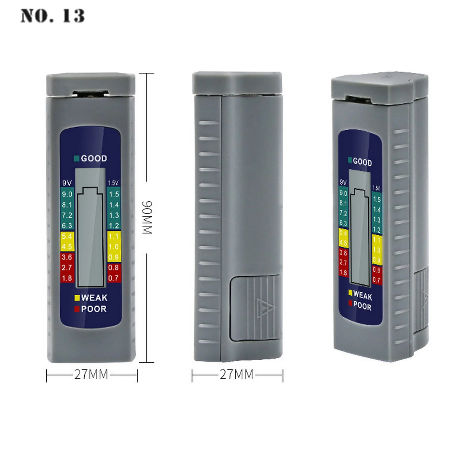 Digital Battery Tester LCD Display AA AAA 9V 1.5V Button Cell Battery Capacity Check Detector Capacitance Diagnostic Tool