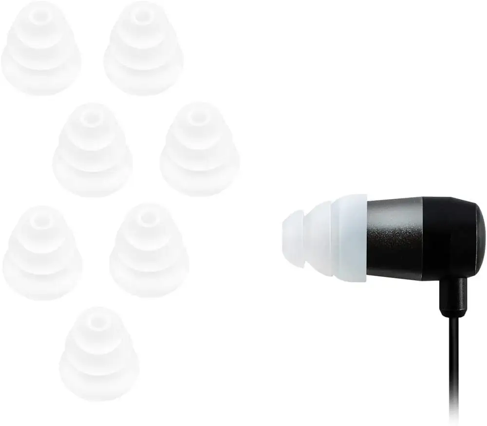 3 Pairs Replacement Triple Flange Ear Tips Earbuds Silicone For Most in Ear Headphones (Sony Senso Powerbeats Jaybird etc.)