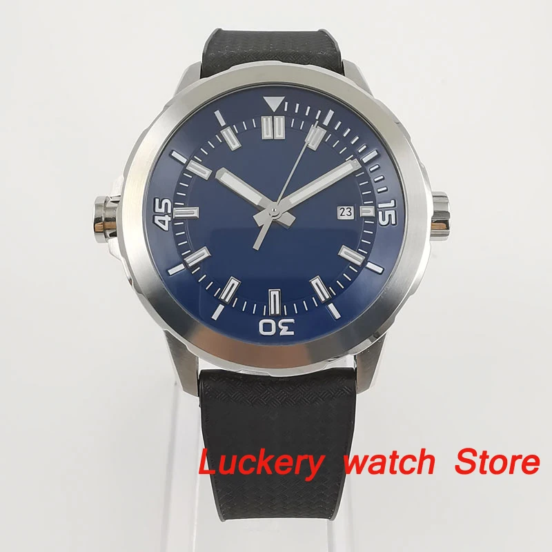 Corgeut 45mm Men watch blue dial Rotating bezel Automatic mechanical watch luxury Automatic watches