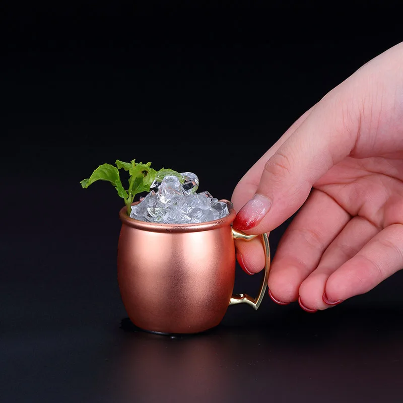 2oz Moscow Mule Shot Glasses Wine Cups Mini Cute Glass Cup Copper Plated Stainless Steel Mug Funny Espresso Cup Shot Glasses