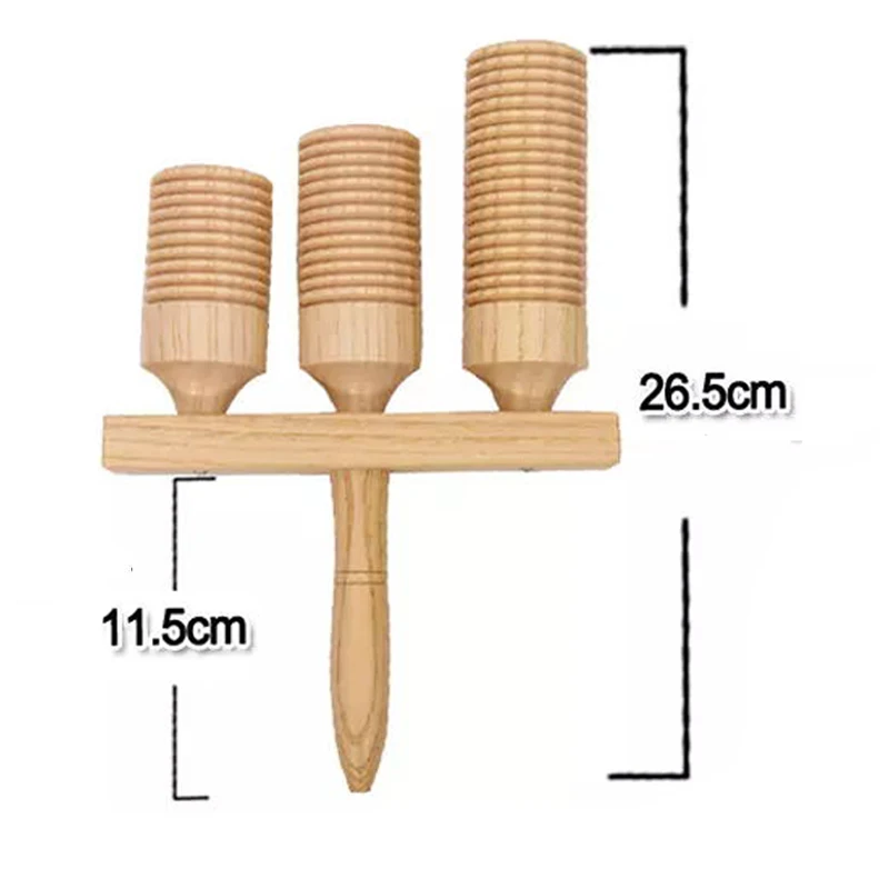 Freeship Fine 1pc children kids Wooden three tone H M L AGOGO beater guiro scraper percussion musical educational instrument toy