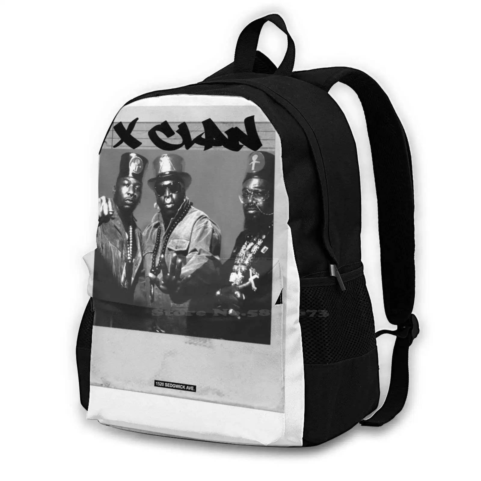 X Clan 3d Print Design Backpack Casual Bag Rap Music Hip Hop R O All Flows Reach Out Rugged Man Music Boom Bap 90s Hip Hop R