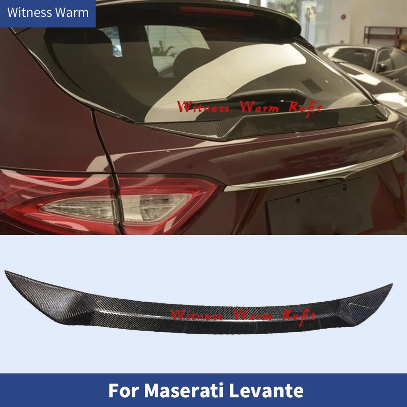 For Maserati Levante Carbon Fiber / FRP Rear Trunk Lip Middle Spoiler Window Wing car body kit 2016 - 2019